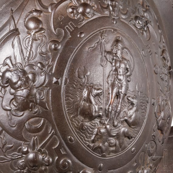 A Victorian parade morion made of cast iron in the style of the 17th century