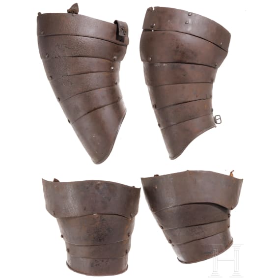 Two pairs of German pauldrons, late 16th century