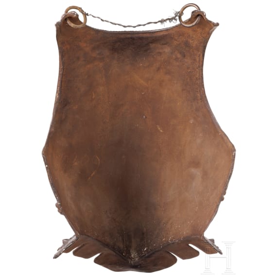 A cast iron breast plate, historicism in the style of the 16th century