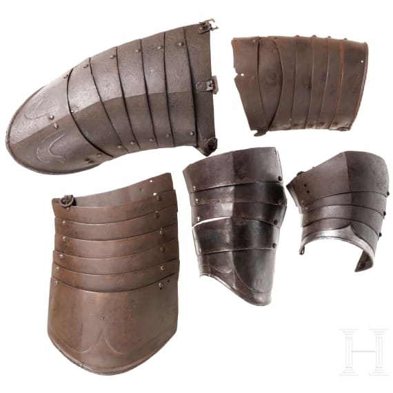 A collection of German armour parts, 2nd half of the 16th century