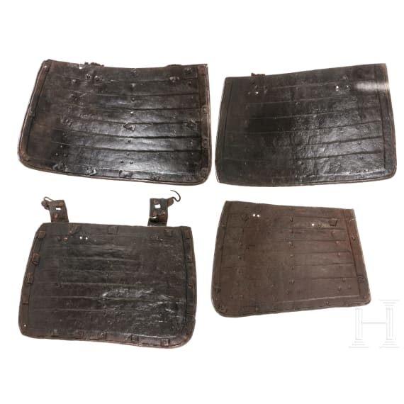 Four Flemish tassets for footman's armour, circa 1610