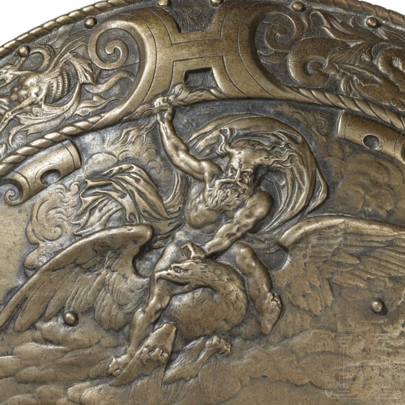 A historicism parade shield in the style of the Renaissance