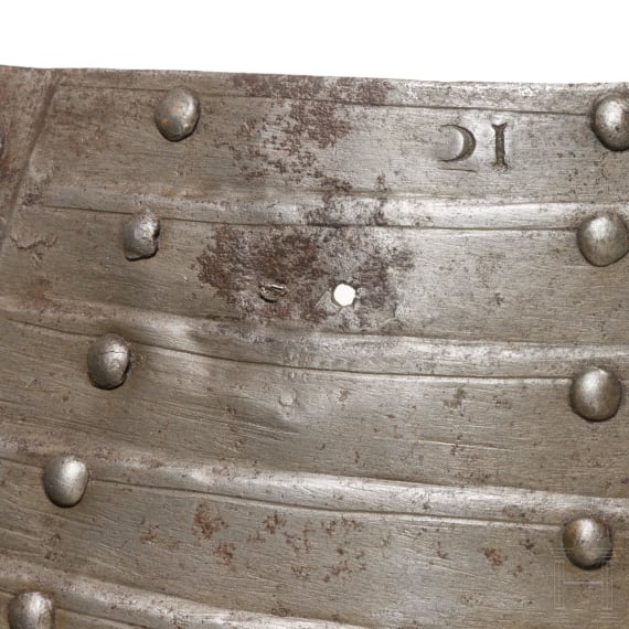 Four Flemish tassets for footman's armour, circa 1610