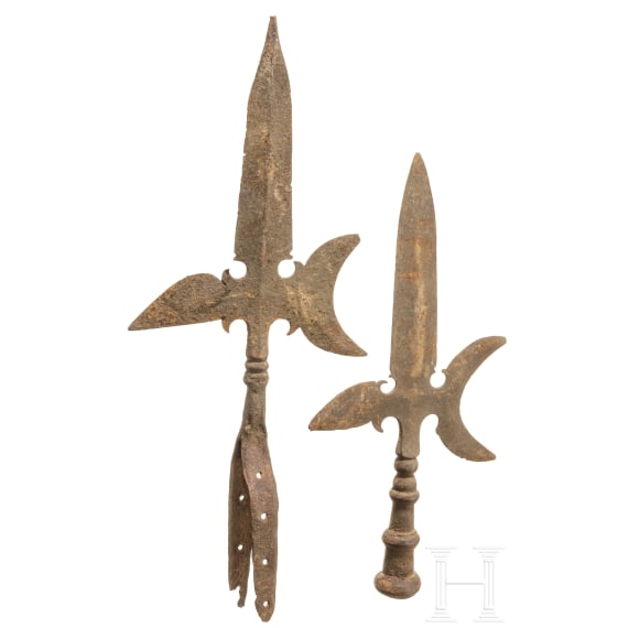 Two German halberd blades, circa 1700
