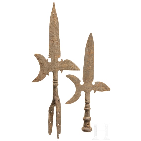 Two German halberd blades, circa 1700