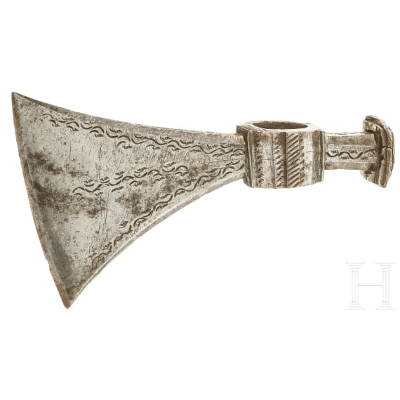 A Central European battle axe, 17th century