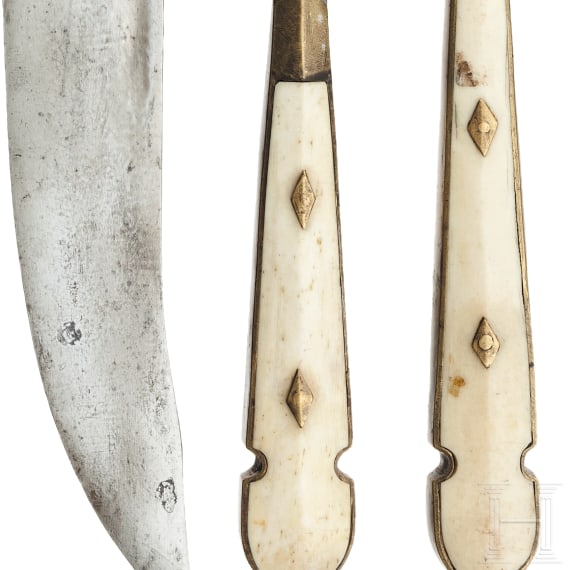 Three pieces of hunting cutlery, 1st half of the 19th century