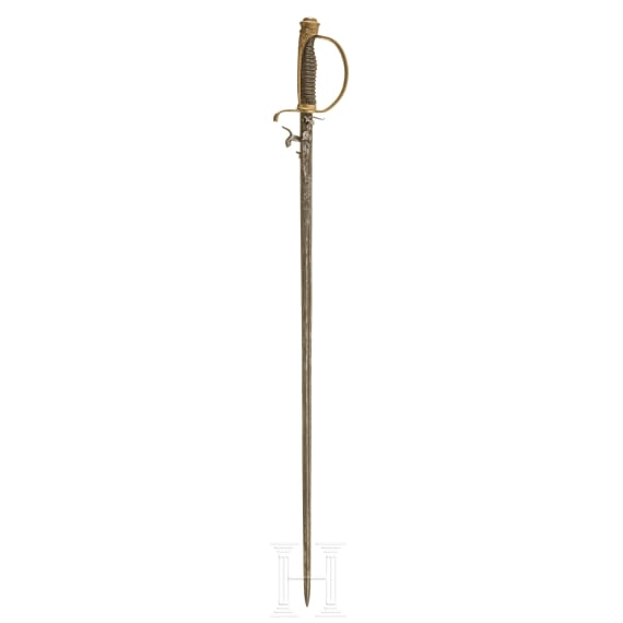 A French small sword with percussion pistol, 19th century