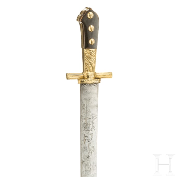 A German hunting hanger, circa 1760