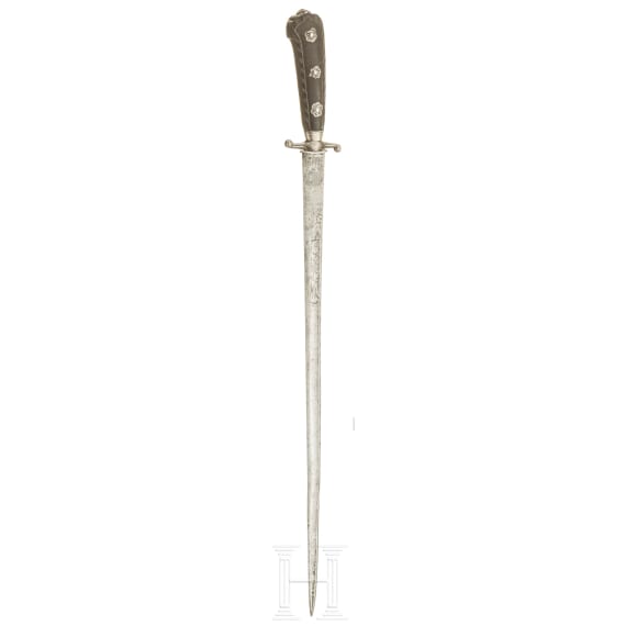 A French silver-mounted hunting hanger, circa 1780
