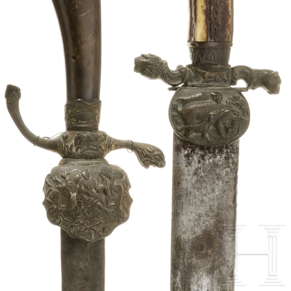 Four German and Austrian hunting hangers, 19th century