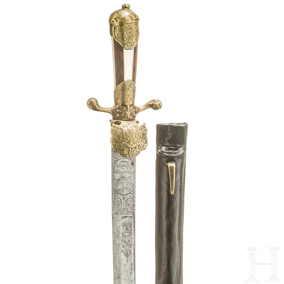 A German hunting hanger, circa 1760