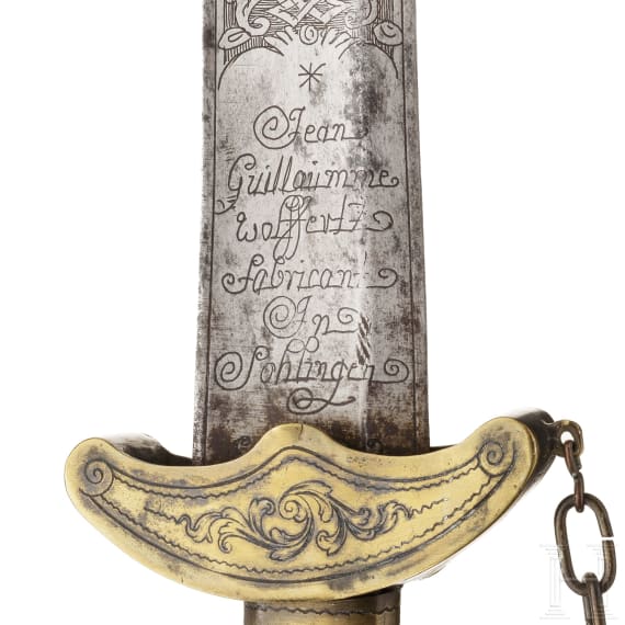 A hunting hanger with blade by Wolffertz, Solingen, last third of the 18th century