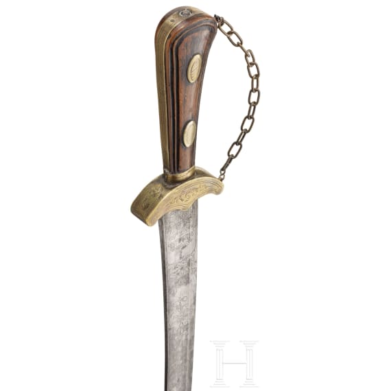 A hunting hanger with blade by Wolffertz, Solingen, last third of the 18th century