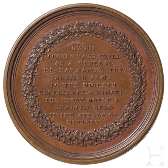 Schraubmedaille zum Gedenken an Wellington, um 1815