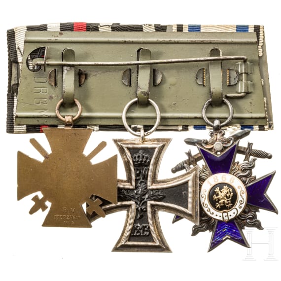 A three-piece medal bar from a Bavarian officer