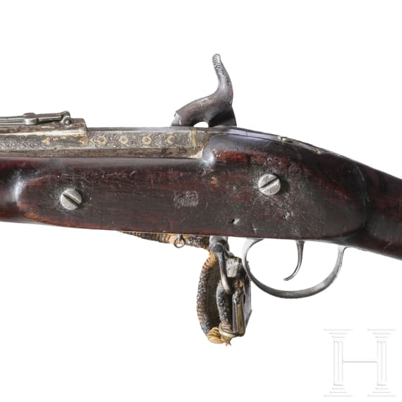 An Afghan percussion rifle after an English pattern, 19th century