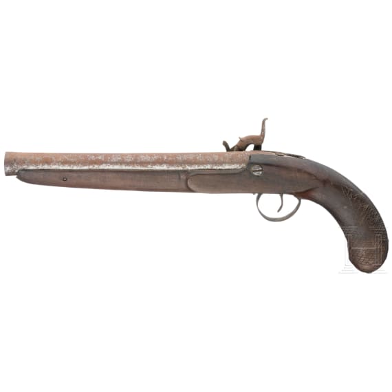 An Afghan percussion pistol and various accessories, 19th century and later