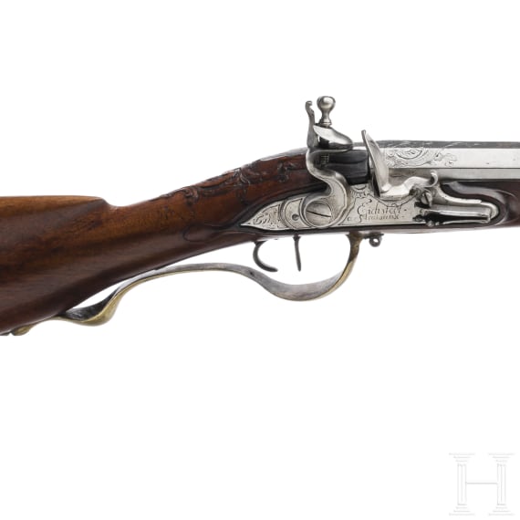 A flintlock rifle by J. Eichstedt in Stralsund, ca. 1760