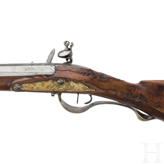 A flintlock rifle by J. Eichstedt in Stralsund, ca. 1760