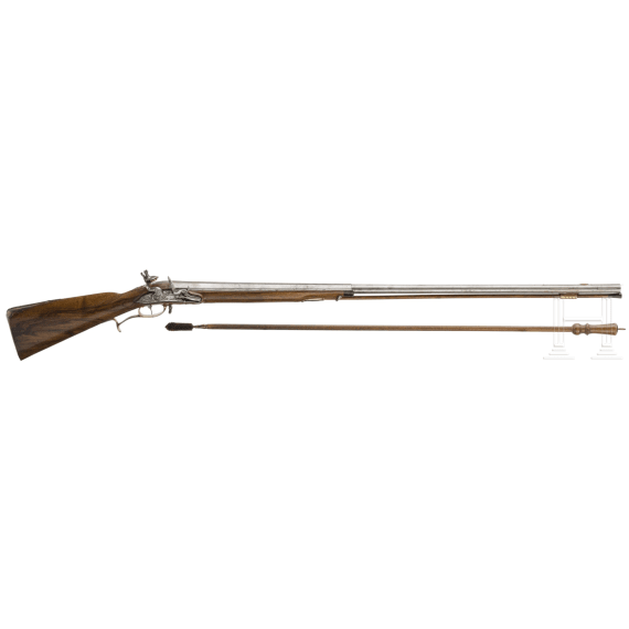 A German flintlock gun, circa 1760