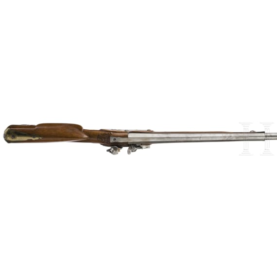 A German flintlock gun, circa 1760