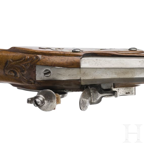 A German flintlock gun, circa 1760