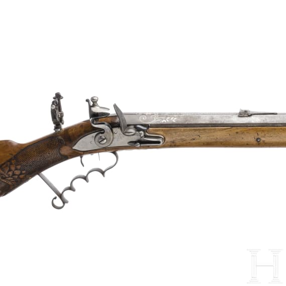 A flintlock rifle by Johann Czermak in Wildenschwert, circa 1780