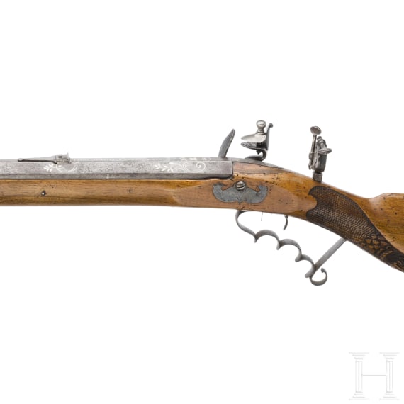A flintlock rifle by Johann Czermak in Wildenschwert, circa 1780