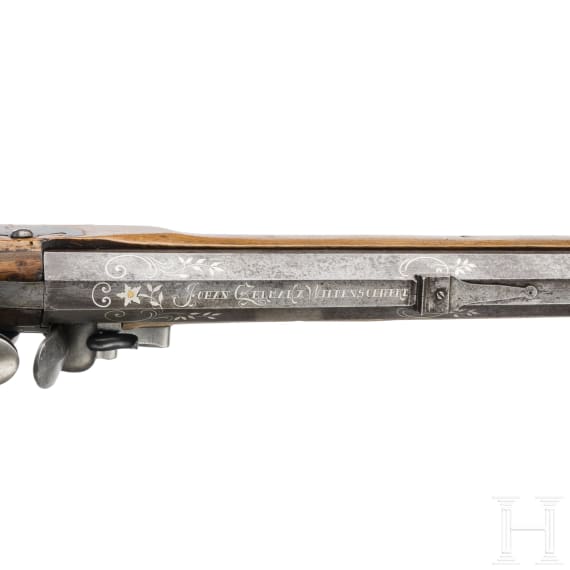 A flintlock rifle by Johann Czermak in Wildenschwert, circa 1780