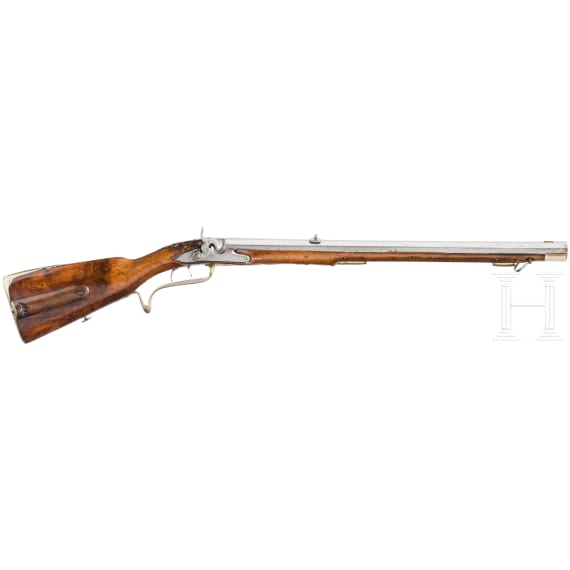 A German percussion rifle, circa 1780