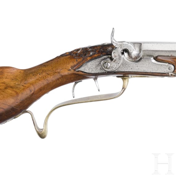 A German percussion rifle, circa 1780