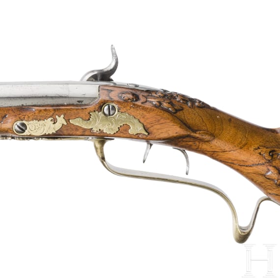 A German percussion rifle, circa 1780