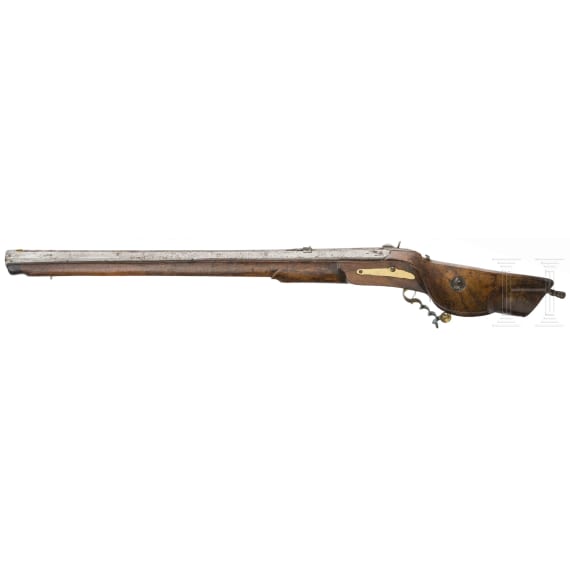 A heavy German target percussion rifle, circa 1800