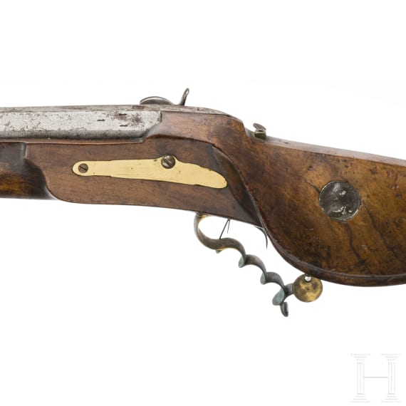 A heavy German target percussion rifle, circa 1800