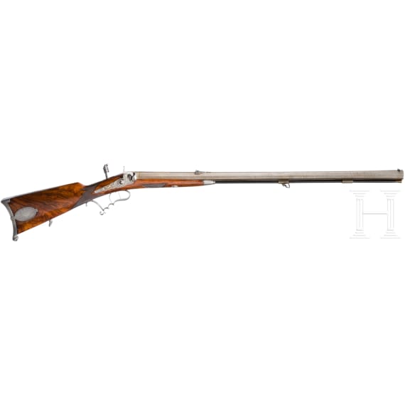 A percussion target rifle by Peter Schenk in Marienbad, circa 1850