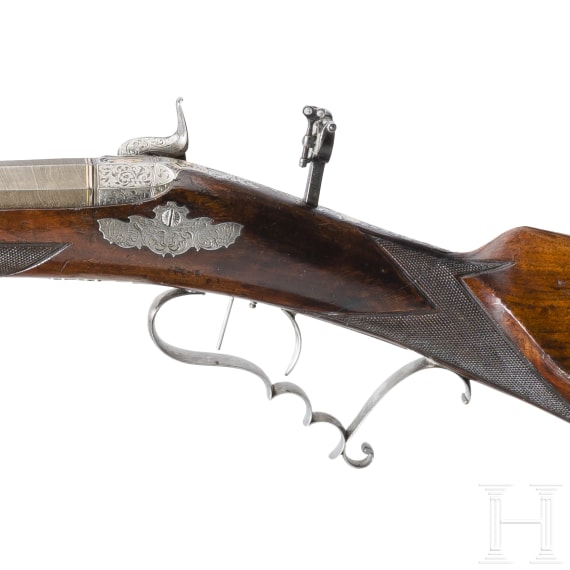 A percussion target rifle by Peter Schenk in Marienbad, circa 1850