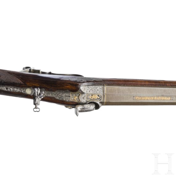 A percussion target rifle by Peter Schenk in Marienbad, circa 1850