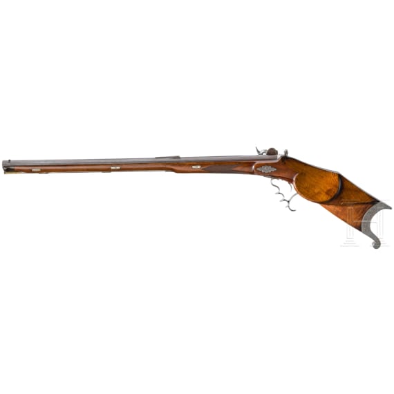 An Austrian percussion target rifle, circa 1850