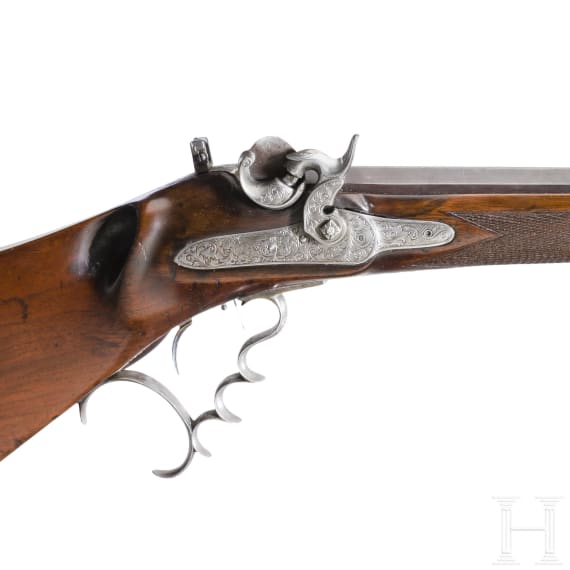 An Austrian percussion target rifle, circa 1850