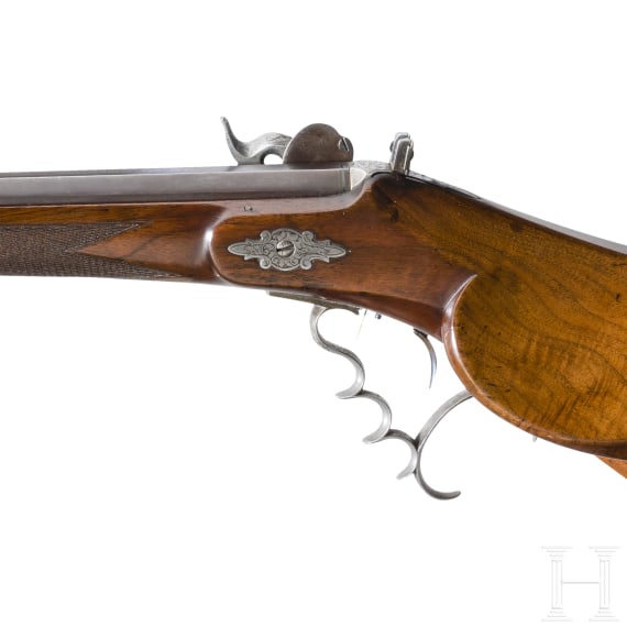 An Austrian percussion target rifle, circa 1850