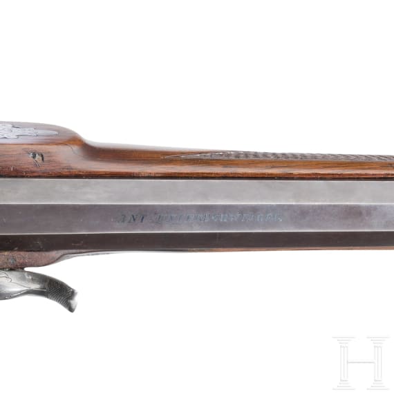 An Austrian percussion target rifle, circa 1850