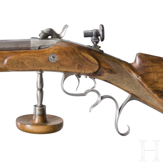 A percussion rifle, so called "Schweizer Stutzer", by Blanck in W&uuml;rzburg
