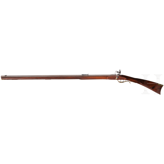 A Pedersoli replica of a "Hatfield" flintlock rifle