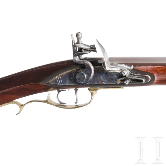A Pedersoli replica of a "Hatfield" flintlock rifle