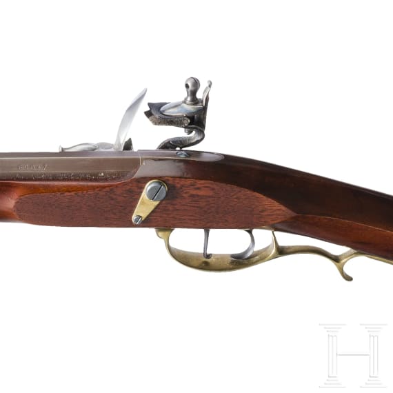 A Pedersoli replica of a "Hatfield" flintlock rifle