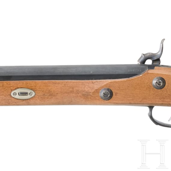 Two percussion rifles, replicas in the style of the "Hawken Rifle"