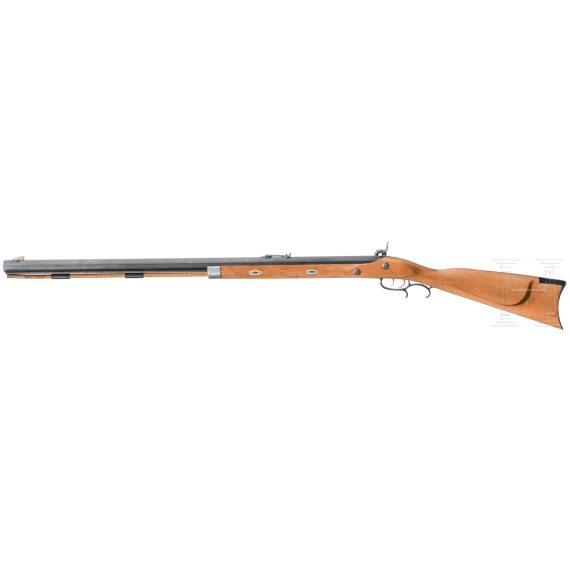 Two percussion rifles, replicas in the style of the "Hawken Rifle"