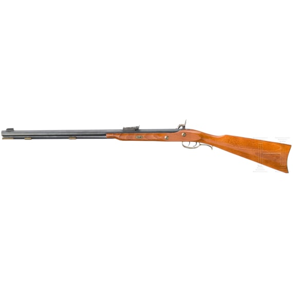 Two percussion rifles, replicas in the style of the "Hawken Rifle"