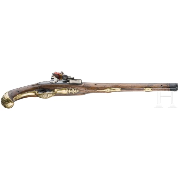 A flintlock pistol by Daniel Thiermay in Paris, circa 1740